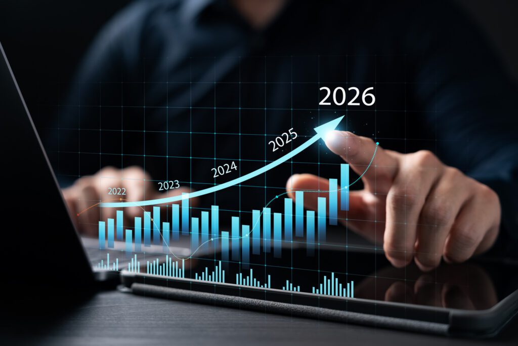 Graph showing growth trend through 2026.
